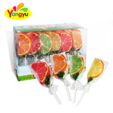 Good Taste Halal Orange Shape Jelly Lollipop Gummy Lollipops